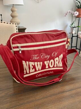 Robin Ruth‎ Red Satchell with Cream Trim Accents
